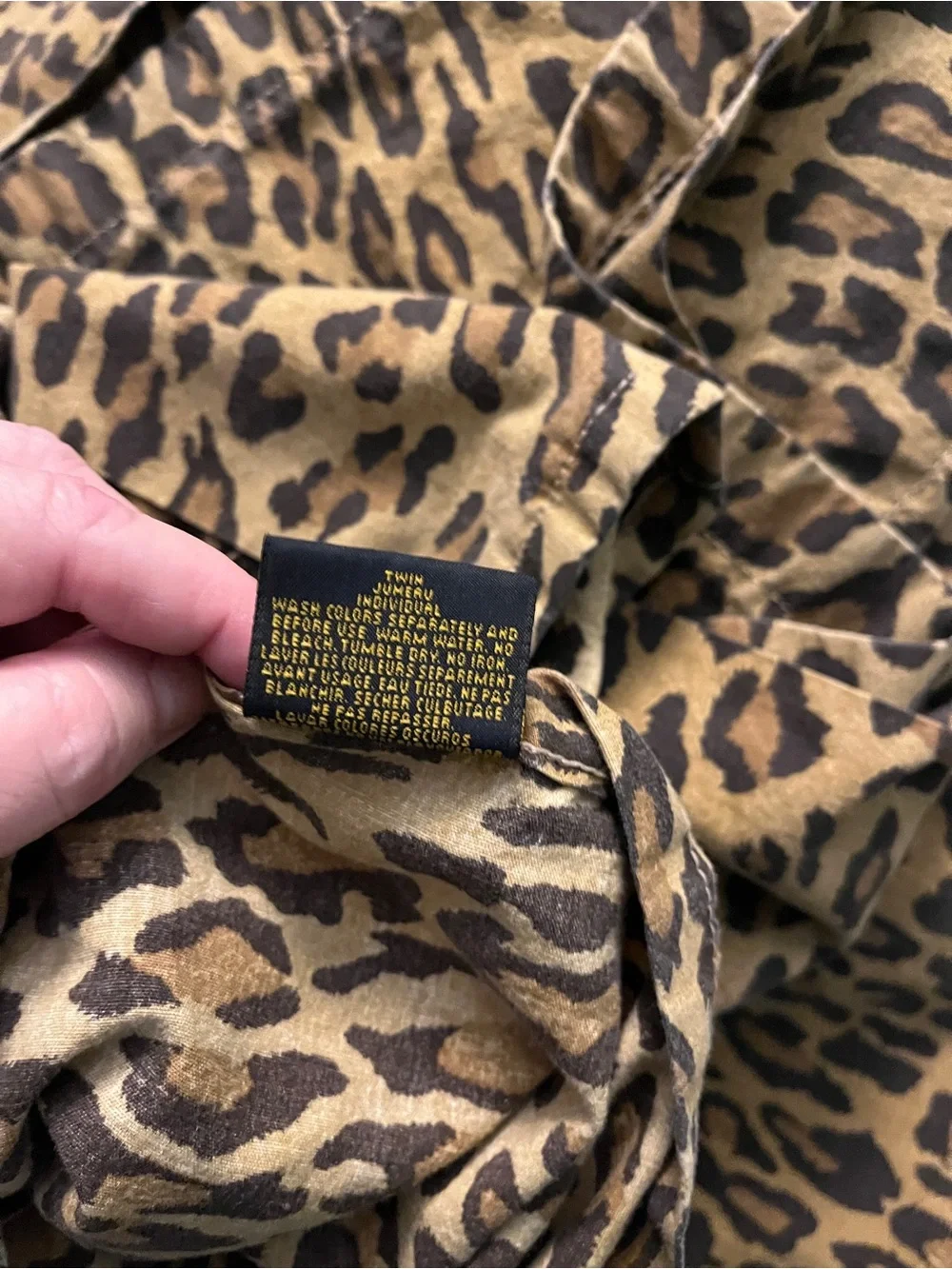 Twin Ralph Lauren Home Flat Sheet Aragon Guinevere Leopard Print Vintage